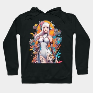 Ethereal Shadows Enigmatic Emo Goth Anime Girl Hoodie